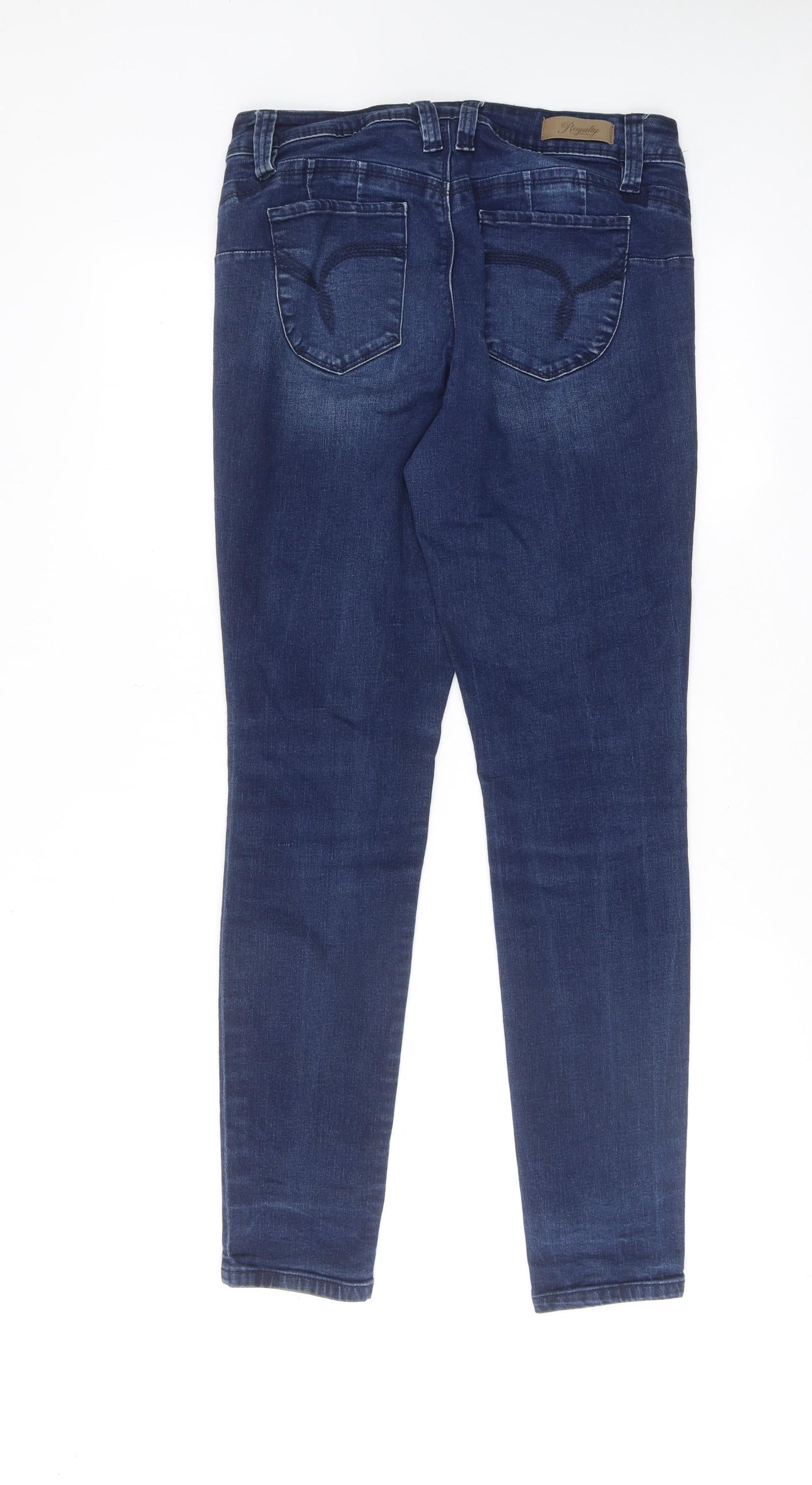 Royalty Womens Blue Cotton Skinny Jeans Size 10 Regular Zip