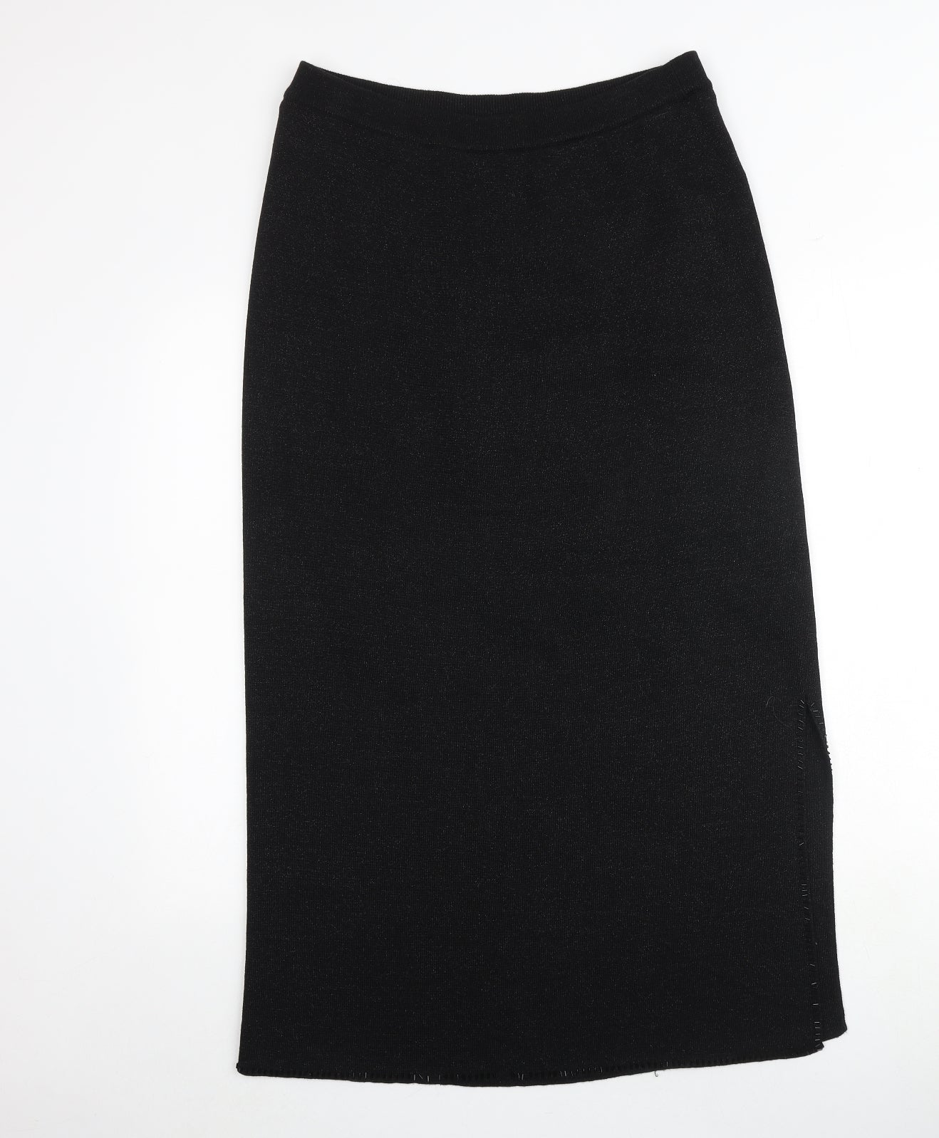 Emreco Womens Black Cotton A-Line Skirt Size 14