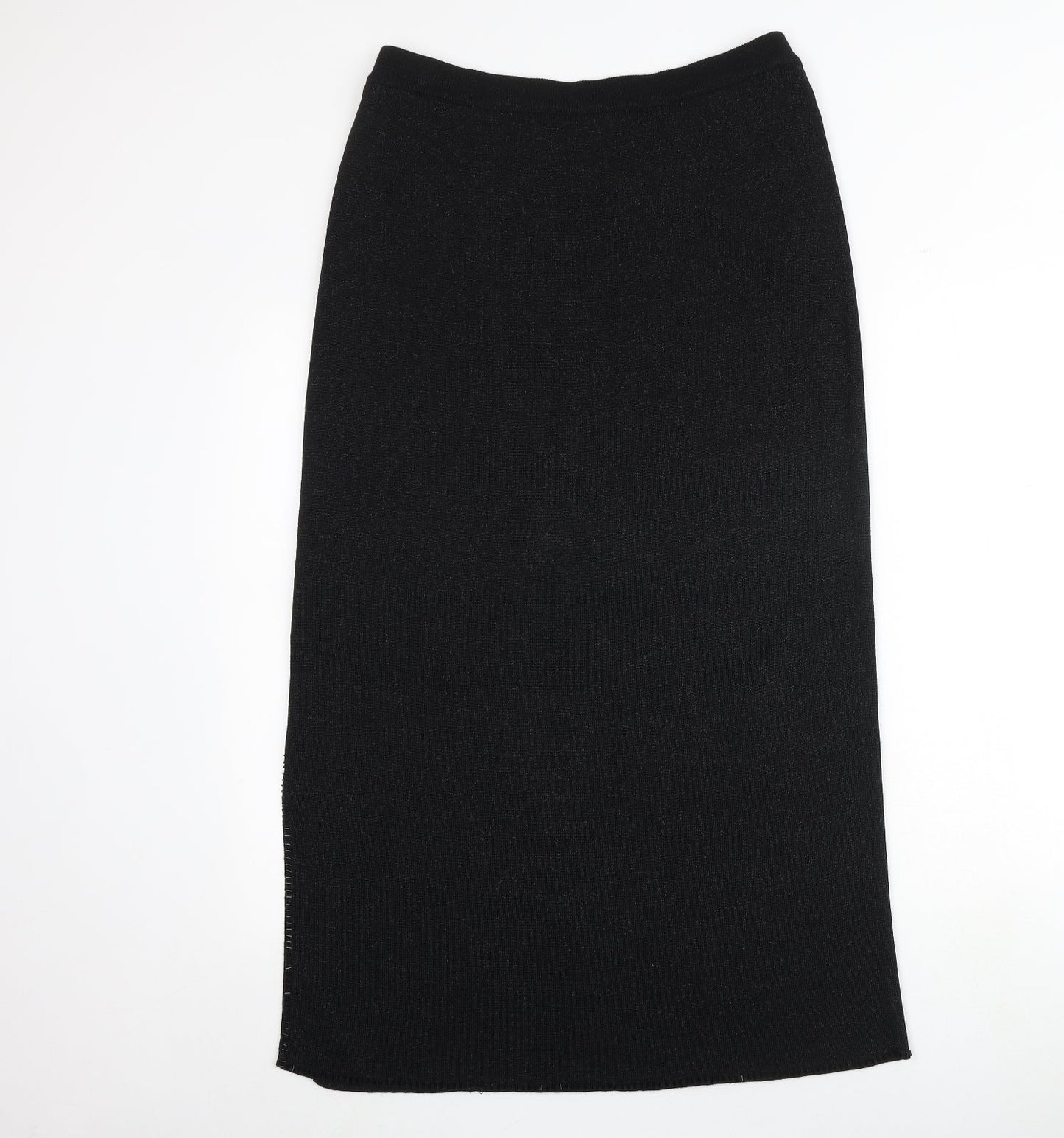 Emreco Womens Black Cotton A-Line Skirt Size 14