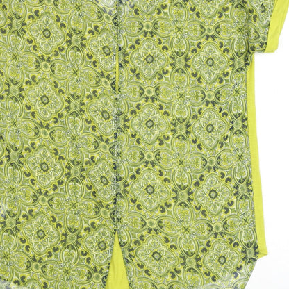Next Womens Multicoloured Geometric Viscose Basic Blouse Size 14 V-Neck