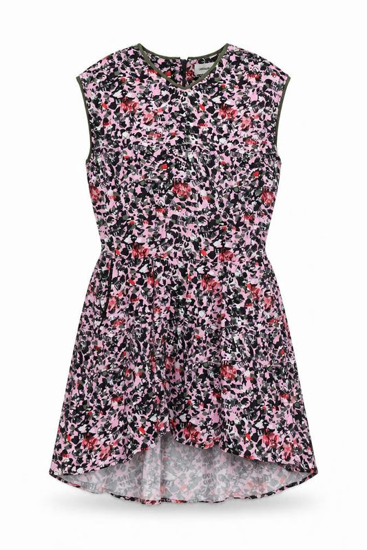 Zadig & Voltaire Girls Multicoloured Geometric Viscose A-Line Size 12 Years V-Neck Zip