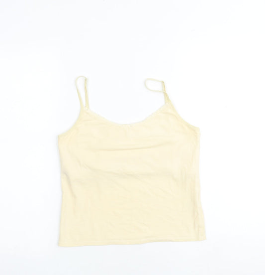 Principles Womens Ivory Cotton Basic Tank Size S Round Neck