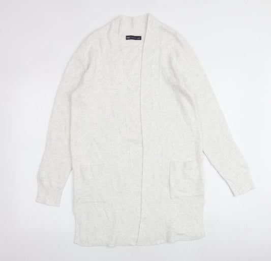 Marks and Spencer Womens Grey V-Neck Viscose Cardigan Jumper Size 8