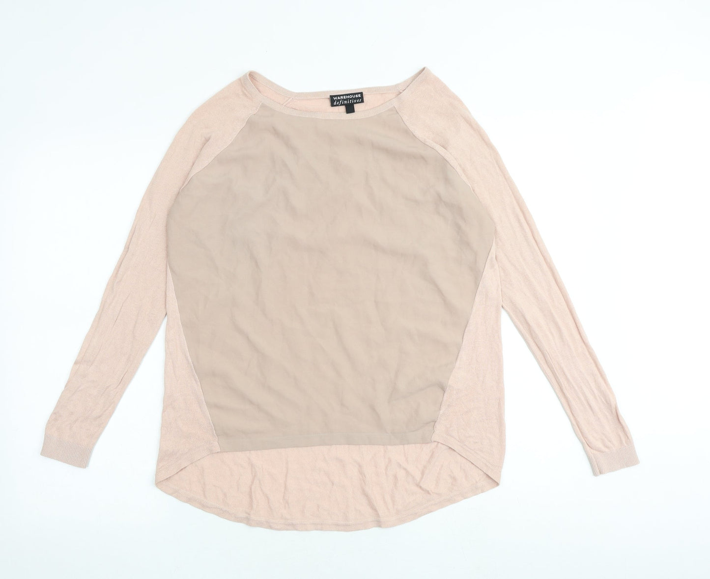 Warehouse Womens Pink Round Neck Viscose Pullover Jumper Size 10