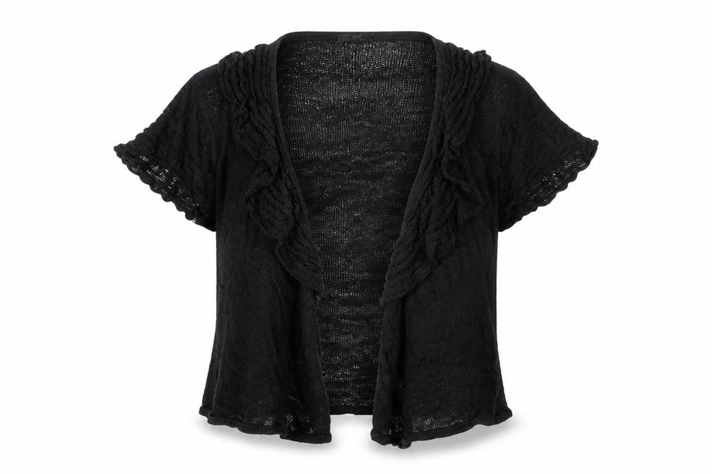 Marks & Spencer Womens Black V-Neck Linen Cardigan Jumper Size 14