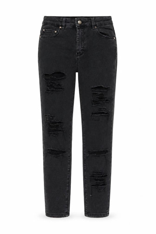 ASOS Womens Black Cotton Straight Jeans Size 28 in L25 in Regular Button