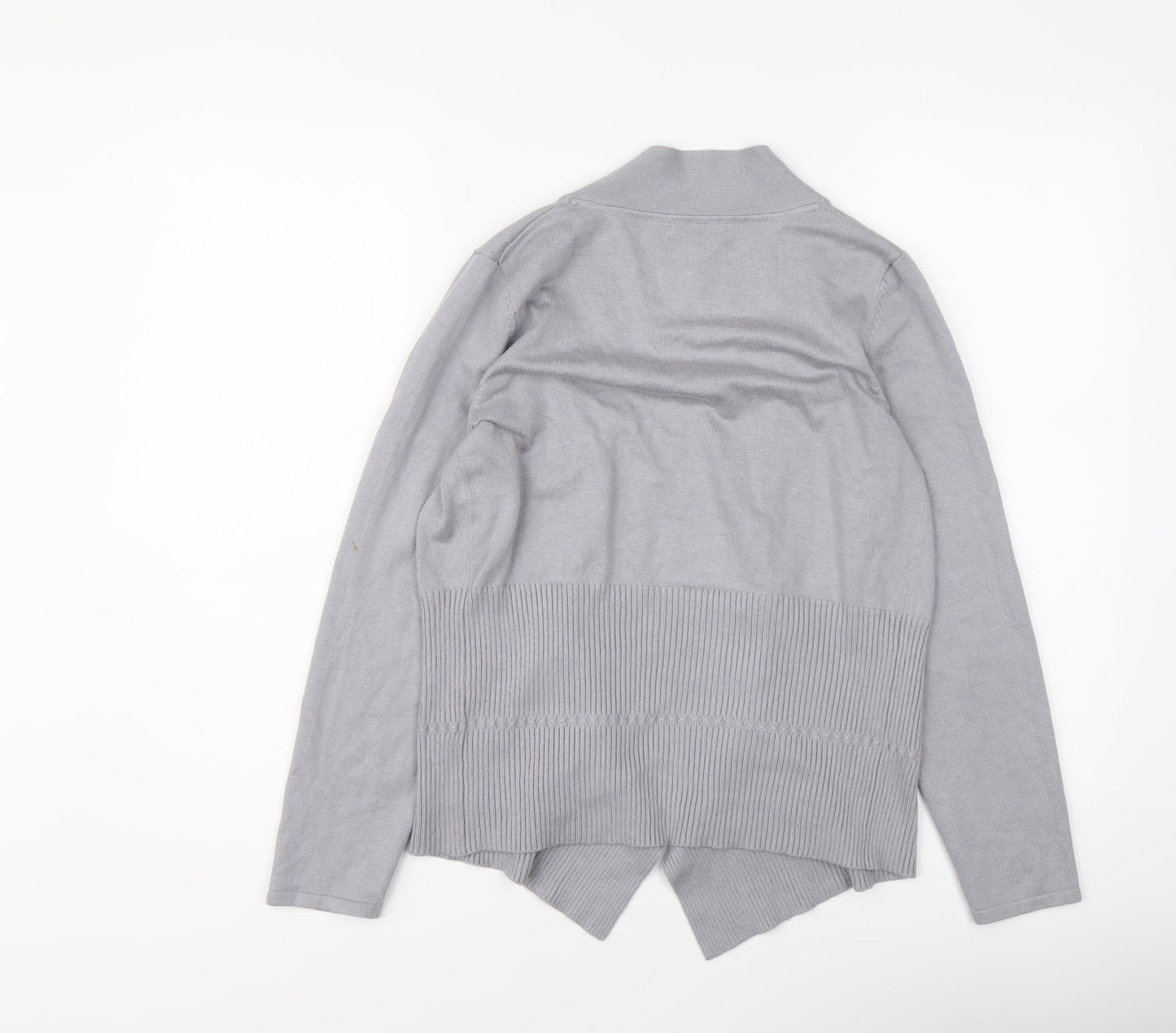 Monsoon Womens Grey V-Neck Nylon Cardigan Jumper Size 12