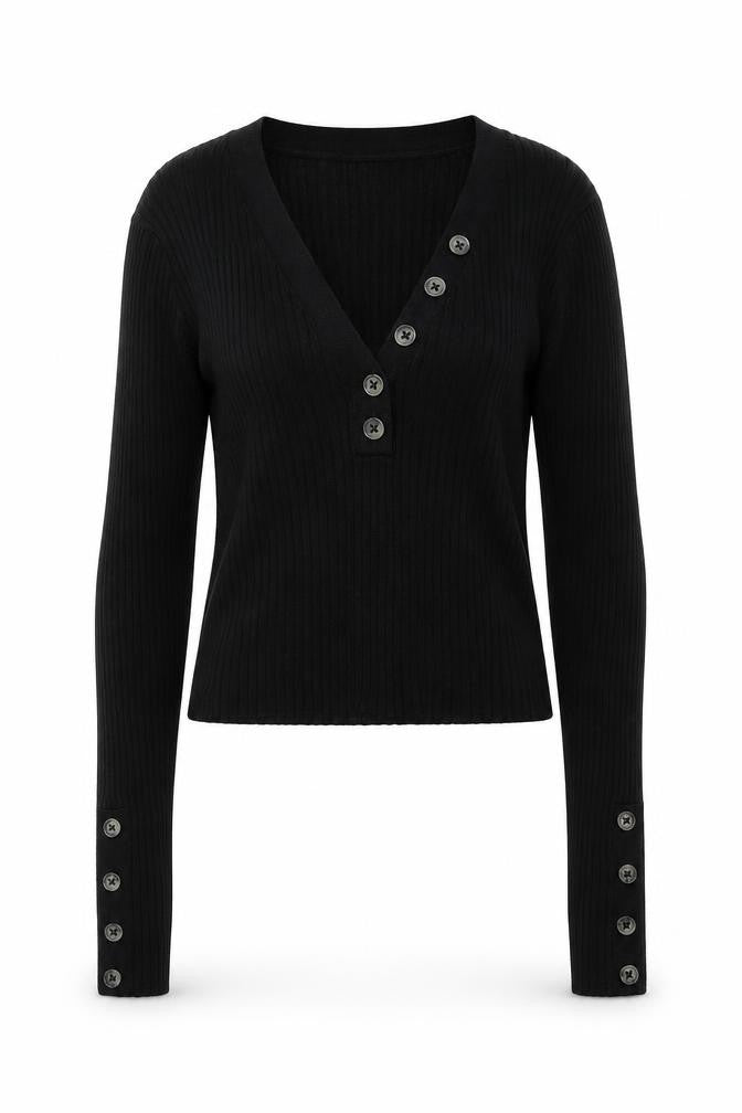 H&M Womens Black V-Neck Viscose Pullover Jumper Size XS