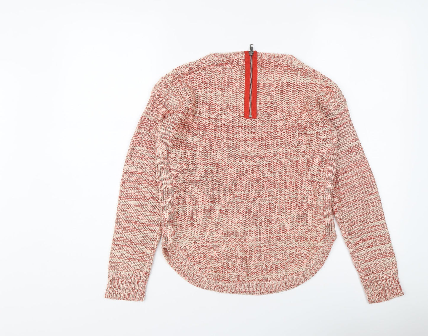 Marks and Spencer Womens Red V-Neck Acrylic Pullover Jumper Size 8
