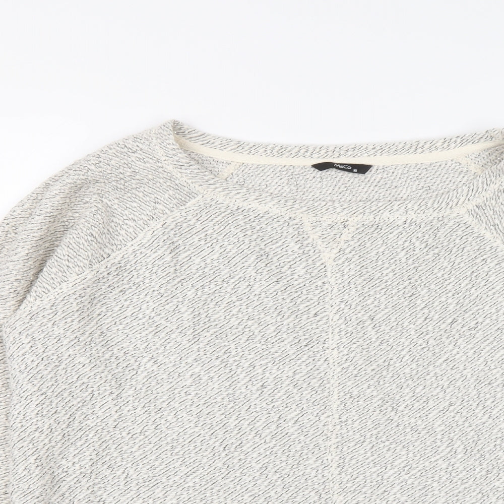 M&Co Womens Grey Round Neck Cotton Pullover Jumper Size 16