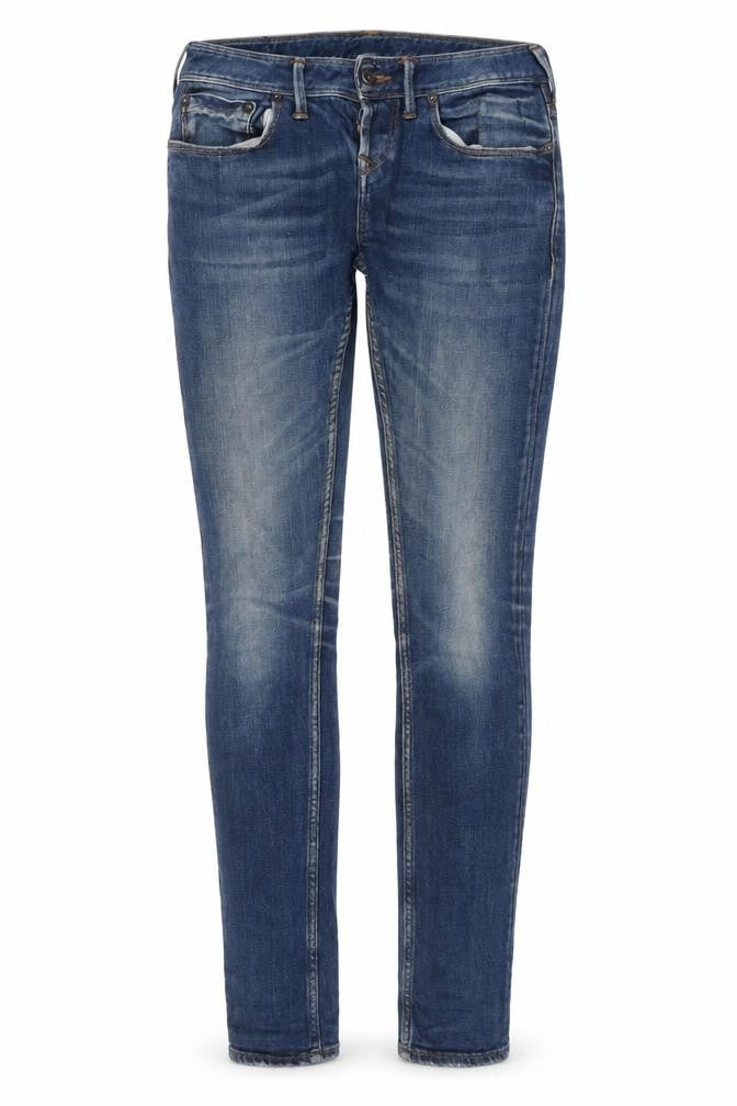 Fabulously British Womens Blue Cotton Skinny Jeans Size 28 in L31 in Regular Button