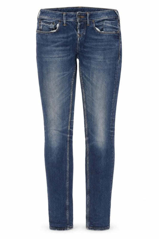 Fabulously British Womens Blue Cotton Skinny Jeans Size 28 in L31 in Regular Button