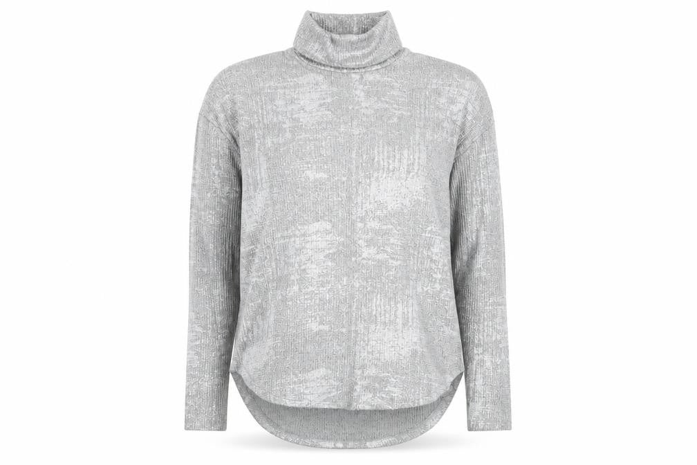 NEXT Womens Silver Polyester Basic Blouse Size 8 Mock Neck
