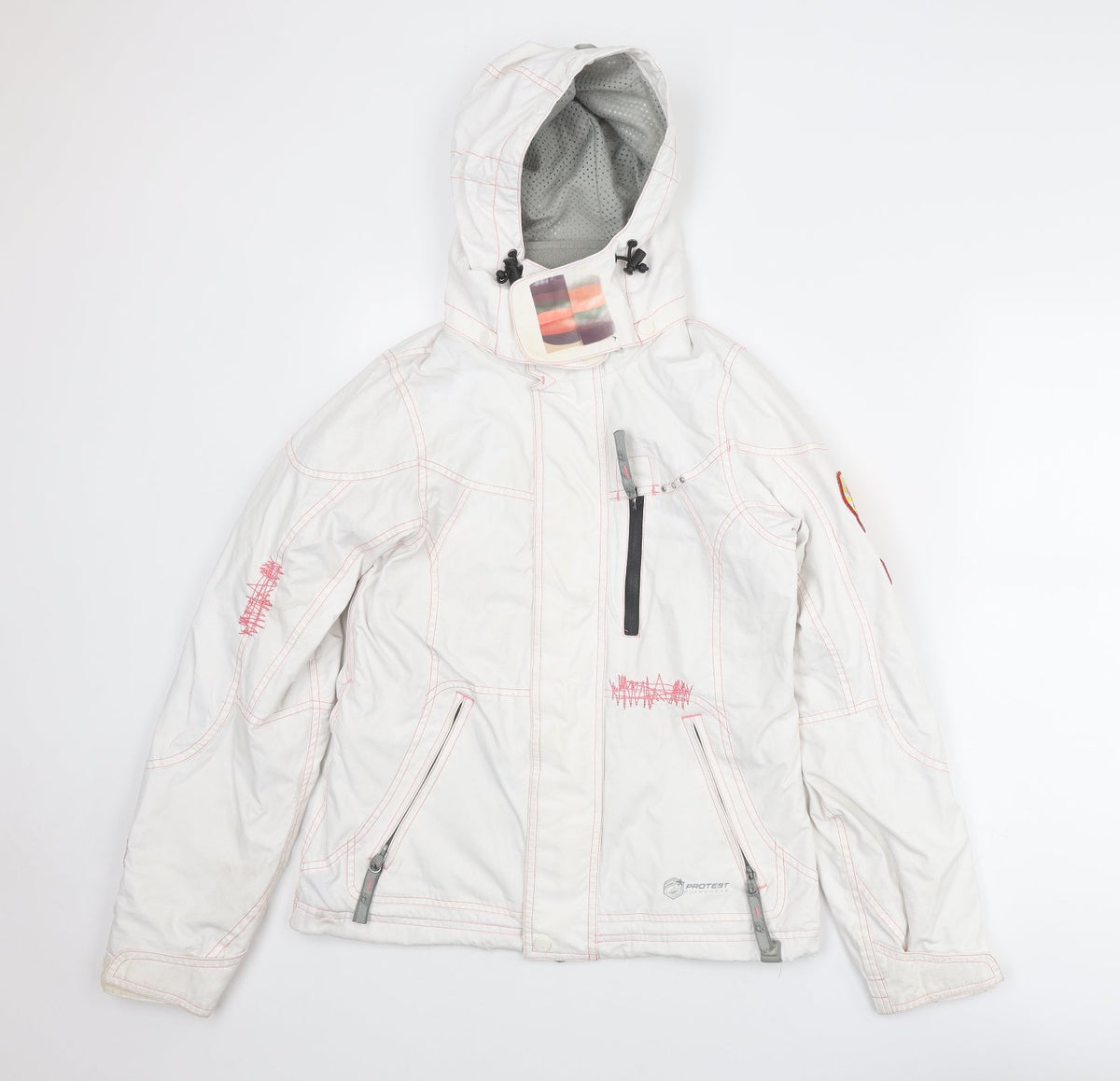 Protest Womens White Windbreaker Jacket Size XS Zip