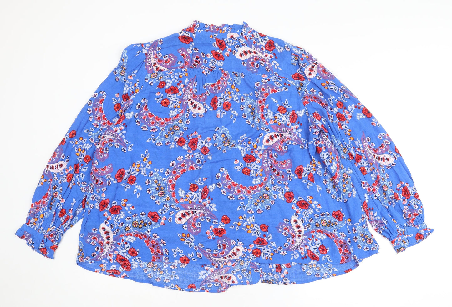 Per Una Womens Multicoloured Geometric Viscose Basic Button-Up Size 18 V-Neck