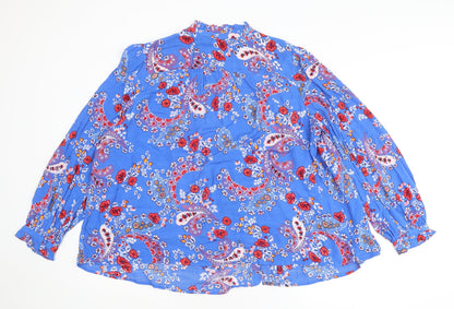 Per Una Womens Multicoloured Geometric Viscose Basic Button-Up Size 18 V-Neck