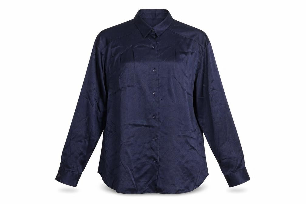 St Michael Womens Blue Polyester Basic Button-Up Size 10 Collared