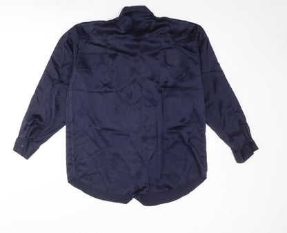 St Michael Womens Blue Polyester Basic Button-Up Size 10 Collared