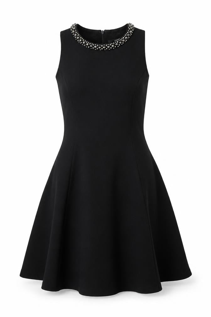 FOREVER 21 Womens Black Polyester Fit & Flare Size M Round Neck