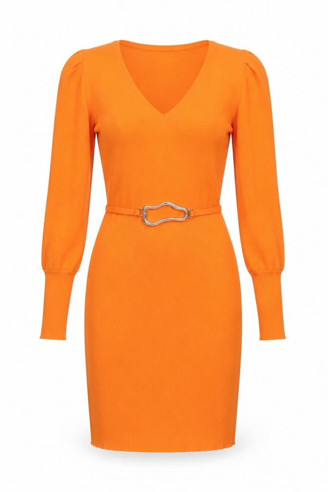 River Island Womens Orange Viscose A-Line Size 12 V-Neck Pullover