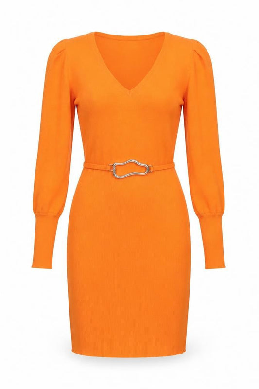 River Island Womens Orange Viscose A-Line Size 12 V-Neck Pullover