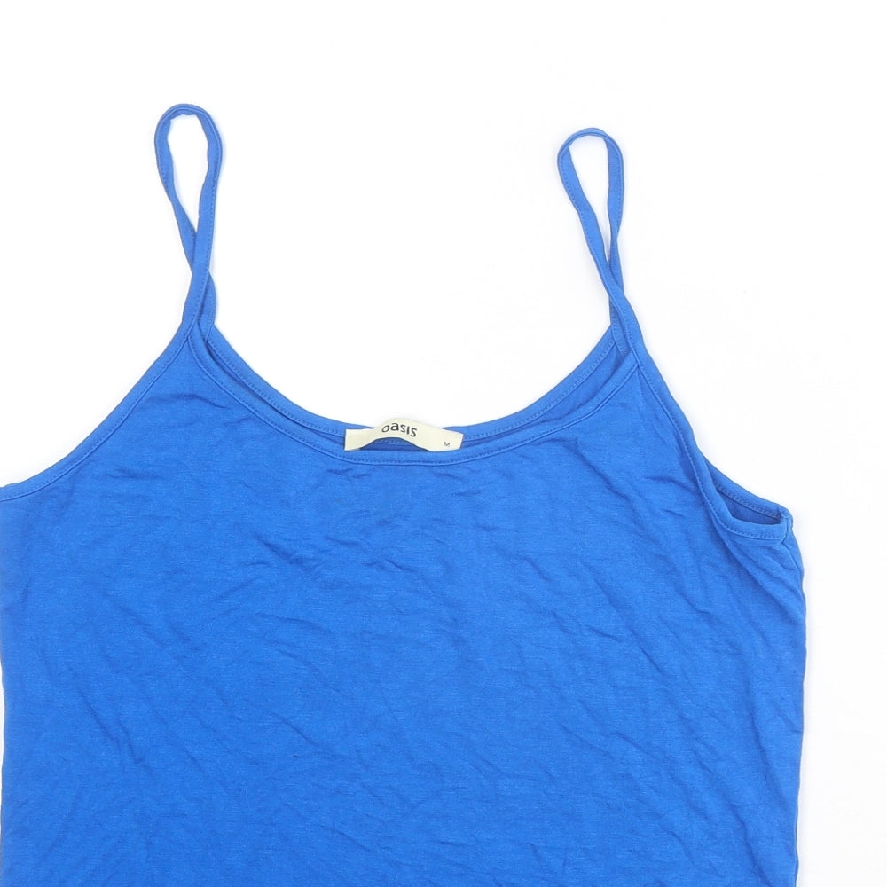 Oasis Womens Blue Viscose Basic Tank Size M Round Neck