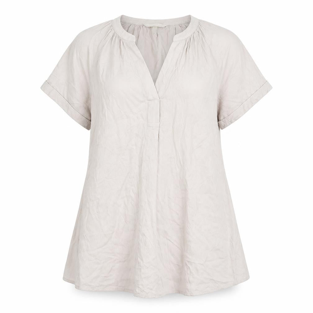 H&M Womens Pink Viscose Basic Blouse Size S V-Neck