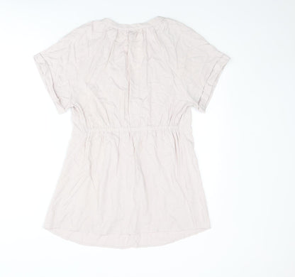 H&M Womens Pink Viscose Basic Blouse Size S V-Neck
