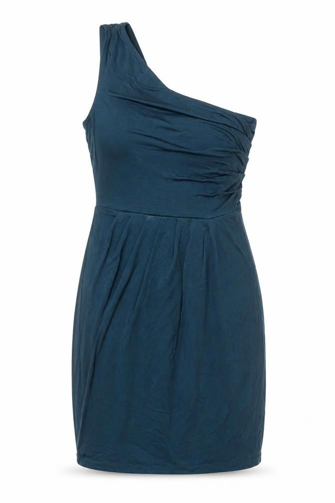 Warehouse Womens Blue Polyester A-Line Size 10 One Shoulder Pullover
