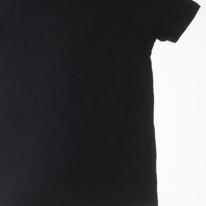 Select Womens Black Viscose Basic T-Shirt Size 10 Round Neck
