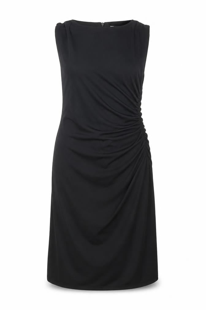 Zara Womens Black Polyester A-Line Size XL Boat Neck Zip