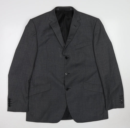 Marks and Spencer Mens Grey Polyester Jacket Suit Jacket Size 42 Regular