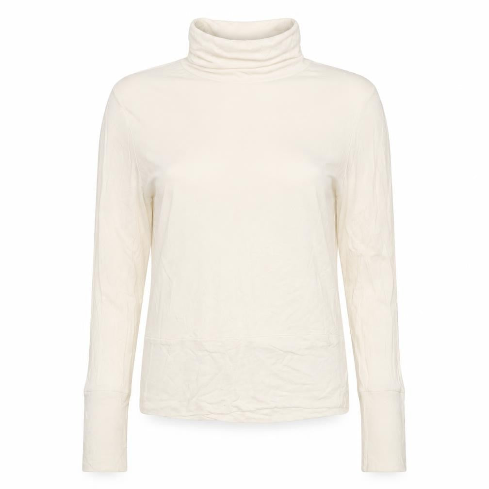 Marks & Spencer Womens Ivory Viscose Basic Blouse Size 8 Roll Neck