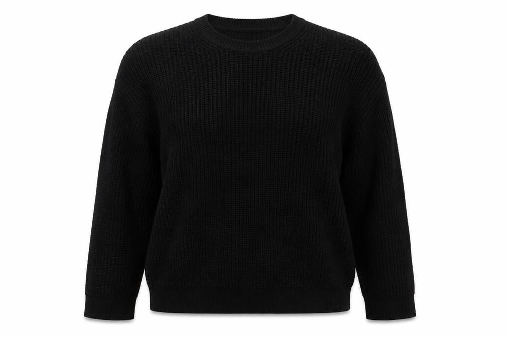 New Look Womens Black Round Neck Acrylic Pullover Jumper Size S