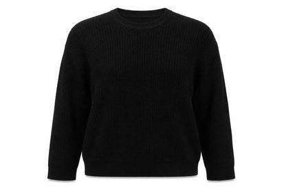 New Look Womens Black Round Neck Acrylic Pullover Jumper Size S