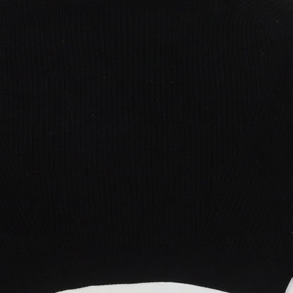 New Look Womens Black Round Neck Acrylic Pullover Jumper Size S