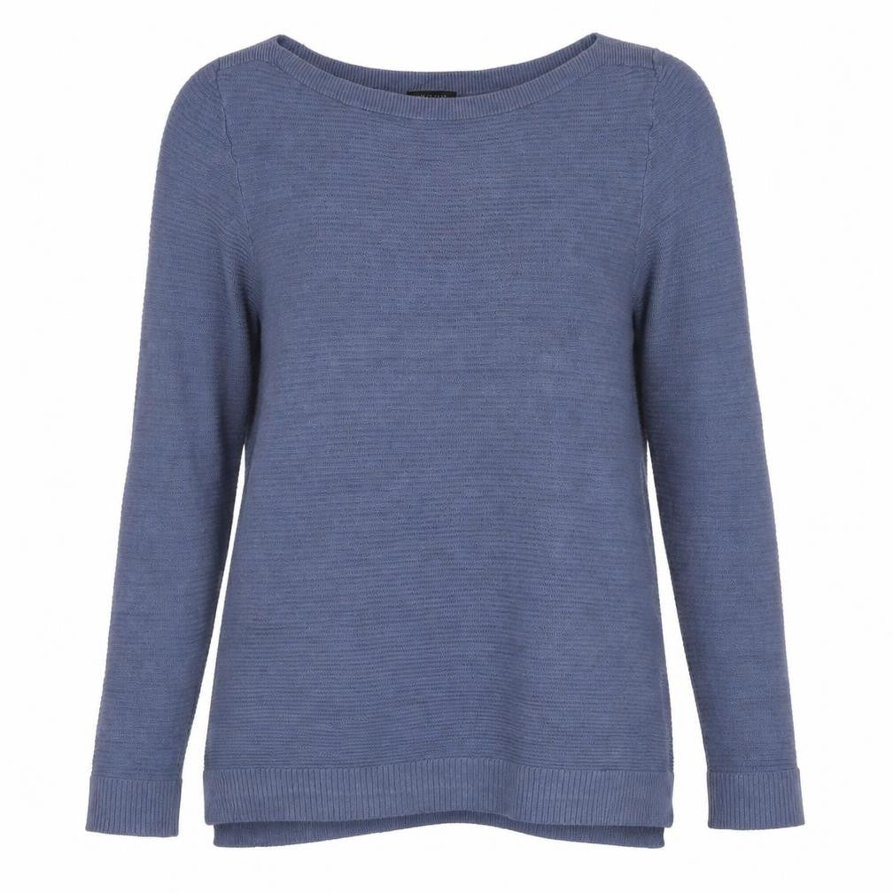 Ann Taylor Womens Blue Boat Neck Viscose Pullover Jumper Size XL