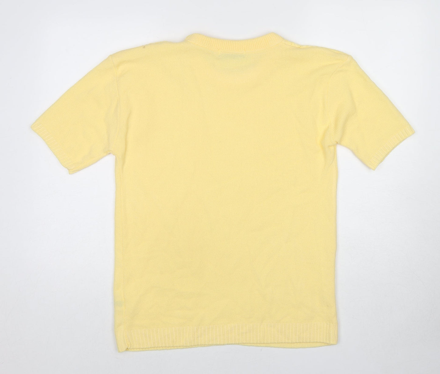 Pure & Natural Womens Yellow Round Neck Acrylic Pullover Jumper Size M - Size M-L