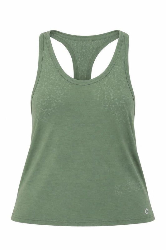 Goodmove Womens Green Viscose Basic Tank Size 6 Round Neck