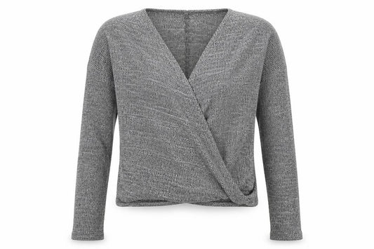 River Island Womens Grey Geometric Viscose Basic Blouse Size 10 V-Neck