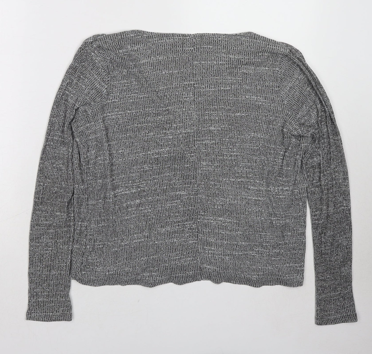 River Island Womens Grey Geometric Viscose Basic Blouse Size 10 V-Neck