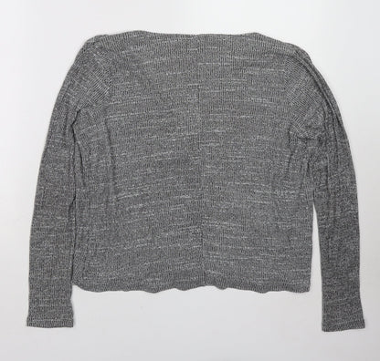 River Island Womens Grey Geometric Viscose Basic Blouse Size 10 V-Neck