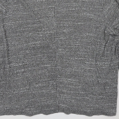 River Island Womens Grey Geometric Viscose Basic Blouse Size 10 V-Neck