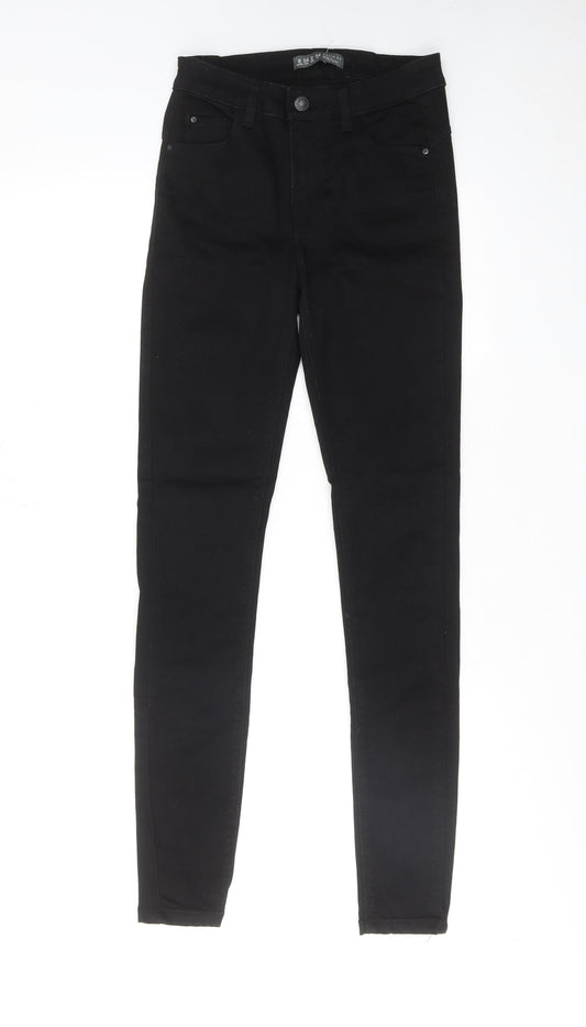 Denim & Co. Womens Black Cotton Skinny Jeans Size 6 Regular Zip