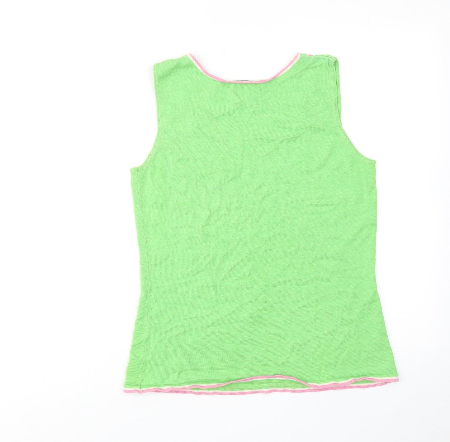 Quacker Factory Womens Green Acrylic Basic Tank Size XS Square Neck - Butterfly Print