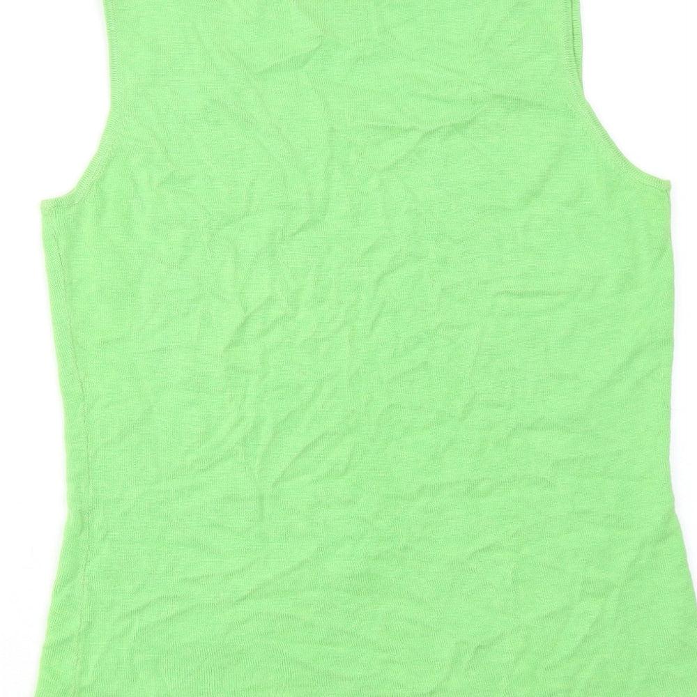 Quacker Factory Womens Green Acrylic Basic Tank Size XS Square Neck - Butterfly Print