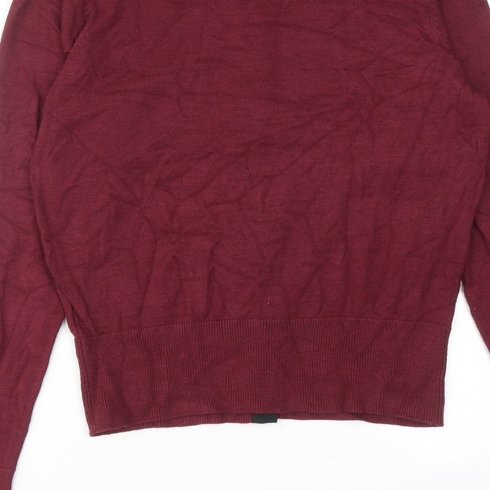 Therapy Womens Red Round Neck Viscose Cardigan Jumper Size M