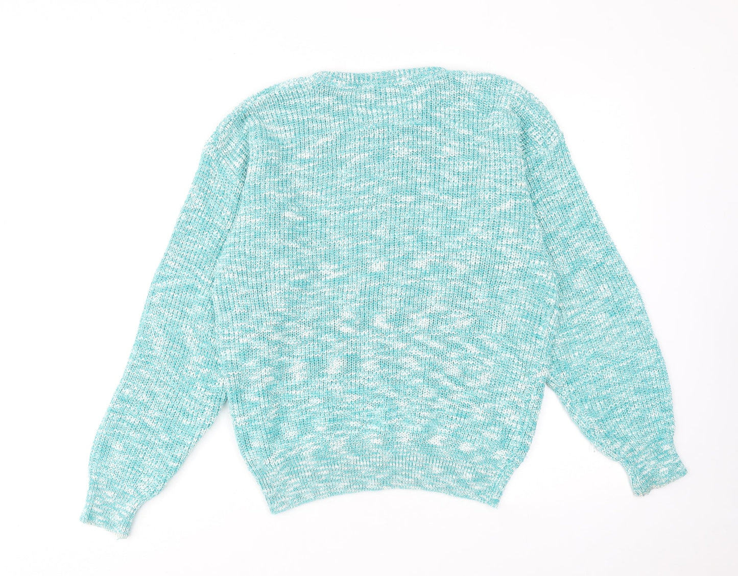 Matrix Womens Blue Round Neck Acrylic Pullover Jumper Size M