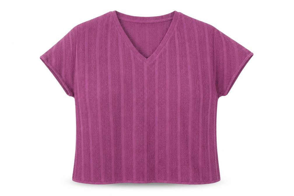 Marks & Spencer Womens Purple Polyester Basic Blouse Size 12 V-Neck