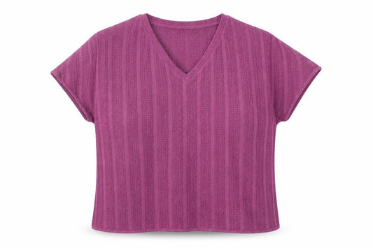 Marks and Spencer Womens Purple Polyester Basic Blouse Size 12 V-Neck